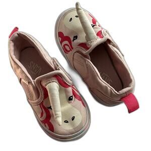 VANS "ASHER" Unicorn Pink Glitter Slip on Shoes US Size 7